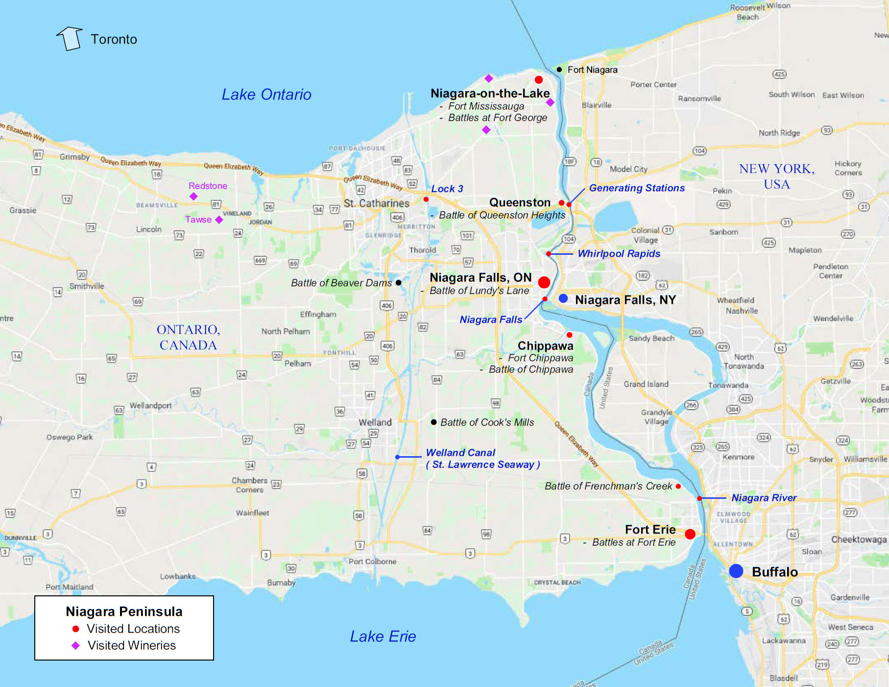 Niagara Peninsula map