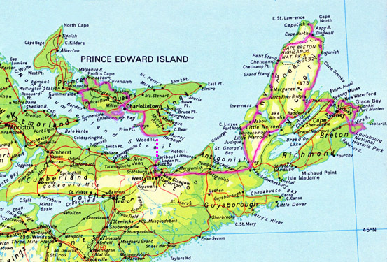 Nova Scotia & PEI map