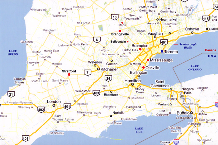 Southern Ontario map
