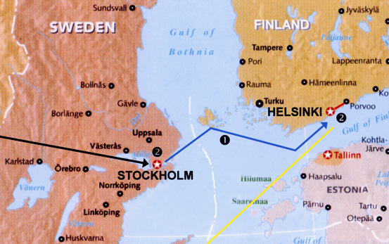 Denmark route map